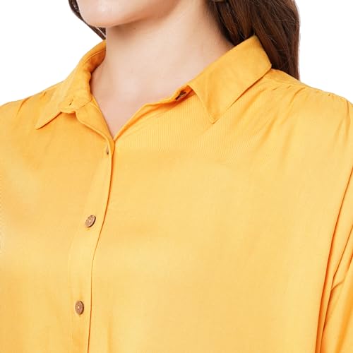 Image of Pepe Jeans Women's Cotton Jeanne Boxy Loose Fit Shirt with Gathers at Shoulder and Hem Tie Up