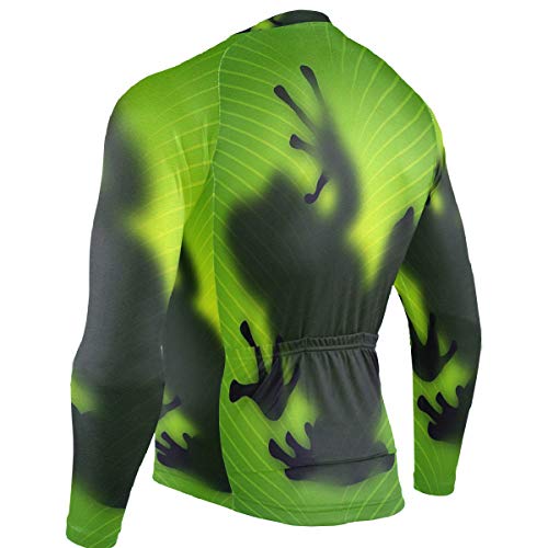 SLHFPX Frog Mens Cycling Jersey Top Long Sleeve Mountain Bike Skinsuits Outfit