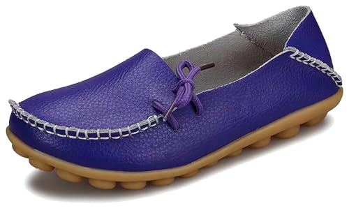 Image of Women's Leather Slipper Loafers Flat Shoes Slip-Ons