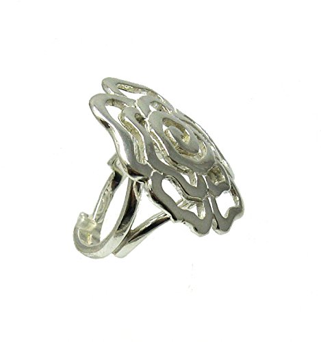 Bague en argent massif 925 Empress, la fleur ajustable d'exception - 3