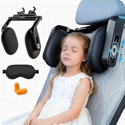 Car Headrest Pillow with Hook, Adjustable Car S...