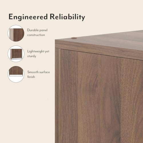 Image of Urban Ladder Alex Shoe Cabinet Closed Storage Shoe Rack | Stores 9 Pairs, Classic Walnut Finish