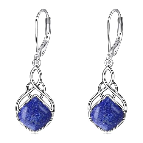 Lapis Lazuli Sterling Silver Celtic Knot Earrings Cover