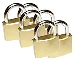 Material de todos los candados de igual cerradura: Acero lacado de estilo latón, con arco de acero cromado y endurecido. Candados con llaves de metal.