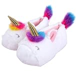 Elcssuy Unicorn Slippers For Girls Toddler Girls Slippers Girls Furry Slippers Unicorn 30-31
