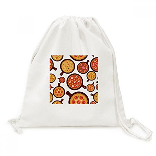 Sac de voyage pizza Italie en toile avec cordons pour pique-nique et sorties urbaines