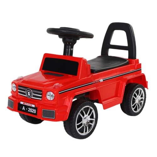 YQW 乗用玩具 足けり 室内 屋外 子供用 乗用カー 乗り物おもちゃ 背もたれ ステップ 転倒防止ストッパー収納 多機能 子供用玩具 1〜6歳 男の子と女の子 (レッド,手押し棒なし)