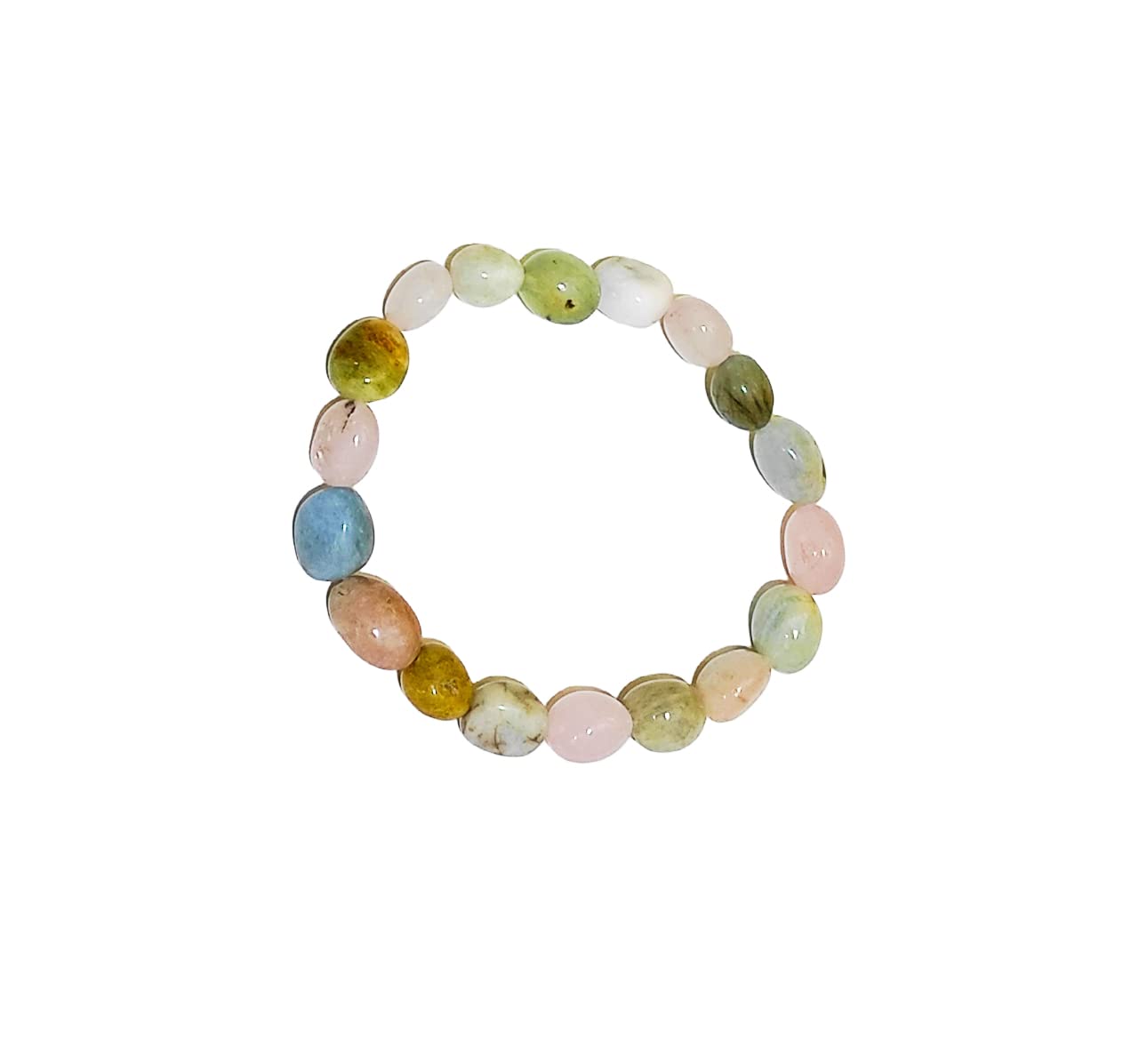 GenericNatural Morganite Stone Tumbled Nugget Bracelet PB2255