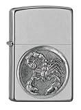 Zippo Sturmfeuerzeug - Scorpion, Street Chrome, Emblem - Nachfüllbar - Wiederverwendbar - Windfestes Design - Geschenkbox - Made in USA