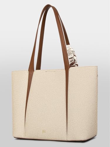 Image of ITTI Capri Tote for Women | Lightweight Three-Compartment Tote Bag with Elegant Scarf Design | Large Capacity Work & Daily Use Bag