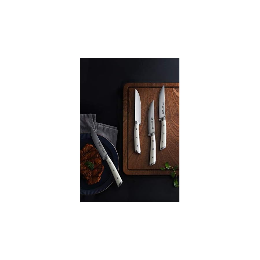 Cangshan S1 Series 1020366 German Steel Forged 4-Piece Steak Knife Set, 5-Inch Straight-Edge Blade