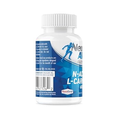 NeuropAWAY Elements N-Acetyl-L-Carnosine 600mg 60CT Acid Resistant Capsules Third Party Tested Manufactured in a CGMP Facility
