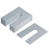 Fanmao 8 Pack 4' x 3' Steel Metal Slotted Horseshoe Shim Washers for 3/4' Bolts, 1/8' Thick