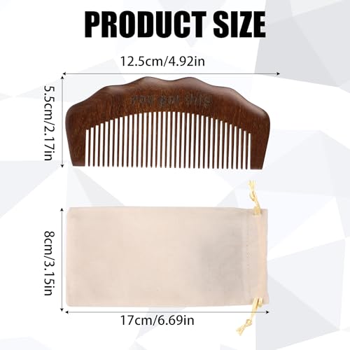 Peine para parto de madera de sándalo natural miniatura 2