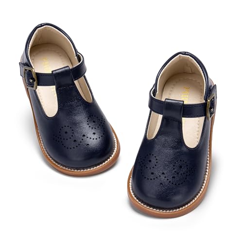 Image of PHIRAMIN Toddler Girl Mary Jane Student Oxford Shoes-Little Girl School Uniform Shoes for Wedding Party