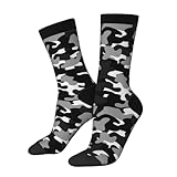 zhedongsj Black And White Camo Funny Crew Socks Crazy Novelty Breathable Dress Socks Gift For Men Women