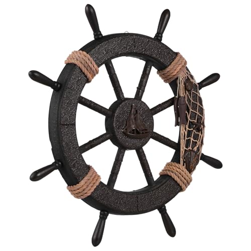Gouvernail de bateau en bois décoration murale rétro ornement artistique