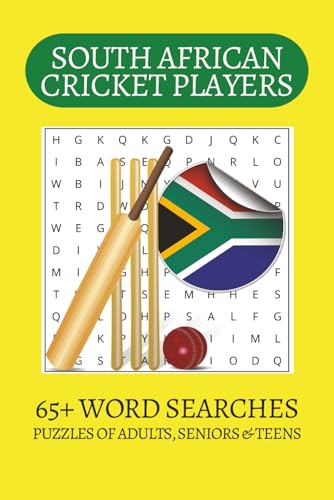 South African Cricket Players Word Search Puzzle Book: Word Searches with Easy to Read Print about South African Cricketers, Cricket, South Africa and ... . Gift for Vacations, Holiday and Free Times