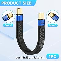 Funver USB C Verlängerungskabel, USB-C Verlängerung Kurz, USB C Männlich auf USB C Weiblich, Usbc Verlängerung Rollbar, Kompatibel mit Smartphones, Tablets und Laptops, Kompatibilität mit Thunderbolt – Ansicht 2