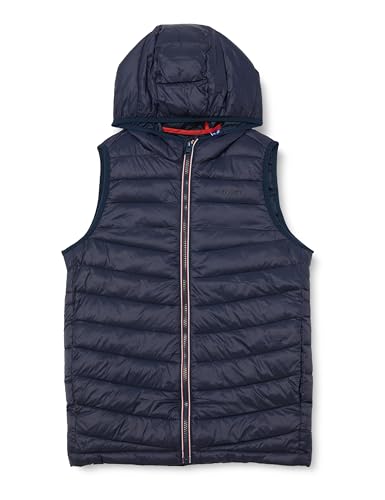 JACK & JONES Jconew Pocket Hood BW Jnr Chaleco Acolchado, Azul Marino. Detalles: sólido, 176 cm para Niños