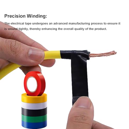 Image of Electrical Tape Multicolor 6 Pack, 3 /4 in x 33ft, PVC Insulation Tape, Flame Retardant & Weather Resistant, Color Coding for Wires, Circuits, and DIY Projects