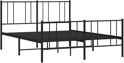 Miniatura 14 de YAFF Marco de cama de metal de 81.5 x 41.3 x 35.4 pulgadas, marco de cama de plataforma de acero resistente con cabecero, no necesita somier, sin