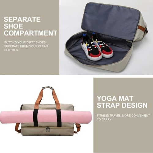 Image of CAVALO - Be Unique Duffle Cum Tote Bag Weekender /Overnight Bags for Women and Men, for Travel, Sports, Gym Bag, Waterproof with Shoe and Wet Clothes Compartments (Khakhi)
