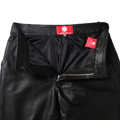 Men's Genuine Lambskin Leather Pants (Black, Leather Jeans) - 2504002 5