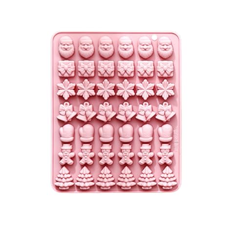 PTaizjjz Moldes de chocolate de Navidad, caja de regalo de Papá Noel, árbol de Navidad, pan de jengibre, guantes de campana, copos de nieve, molde de chocolate para Navidad, Año Nuevo, decoración de