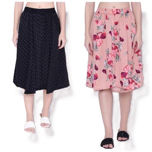Mannatdiva Modern Printed Knee-Length Skirt Women Stylish Design for Office, Parties, and Daily Use Multi 4 26-picture-23