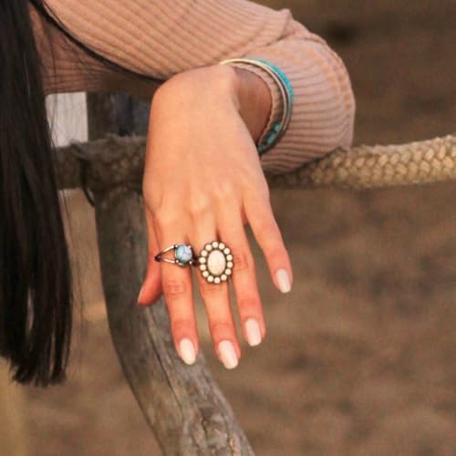 Montana West Rustic Couture's Bohemian Turquoise Cuff Ring for Women Cowgirl2