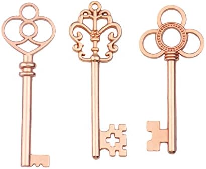 Aokbean 30Pcs Mixed Antique Skeleton Key Charms for Wedding, Jewelry