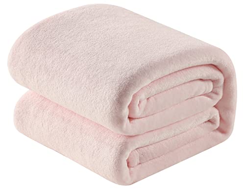 SE 毛布 シングル ブランケット 冬用 ふわふわ 暖かい 軽量 洗える マイクロファイバー フランネル 掛け毛布 静電気防止 オールシーズン 140x200cm ピンク 「SE Softexly」