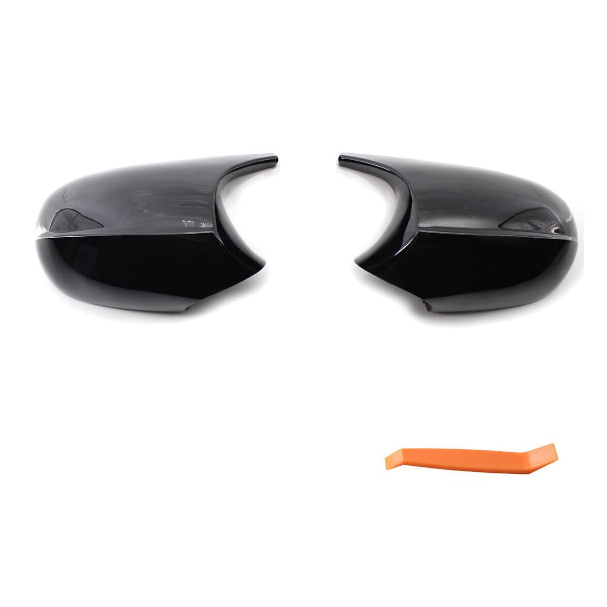 AtticZone Side Mirror Caps Covers Compatible with BMW E90 E91 2008-2011, E92 E93 E81 E82 E87 E88 LCI Door Rear View Mirror Cap Replacement for 328i 335i, Horn-style, Glossy Black