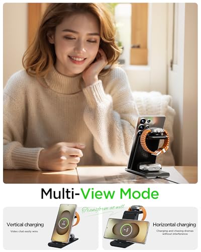 Image of Wireless Charging Station for Samsung Galaxy Watch 8 /7 /6 /5 /4 /3,S26 Ultra | Wireless Charger Samsung Phone Stand for Galaxy S25 /S24 /S23 /S22 /Note,Buds4 /4 Pro /3 /2 Pro /Live Multiple Devices Not for Watch9