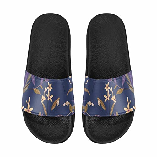Interestprint Vintage Florals Pattern Lightweight Sandals Lightweight Slippers Slide Sandal Open Toe Slide Sandals Pool Sandals Us6 #TOP2