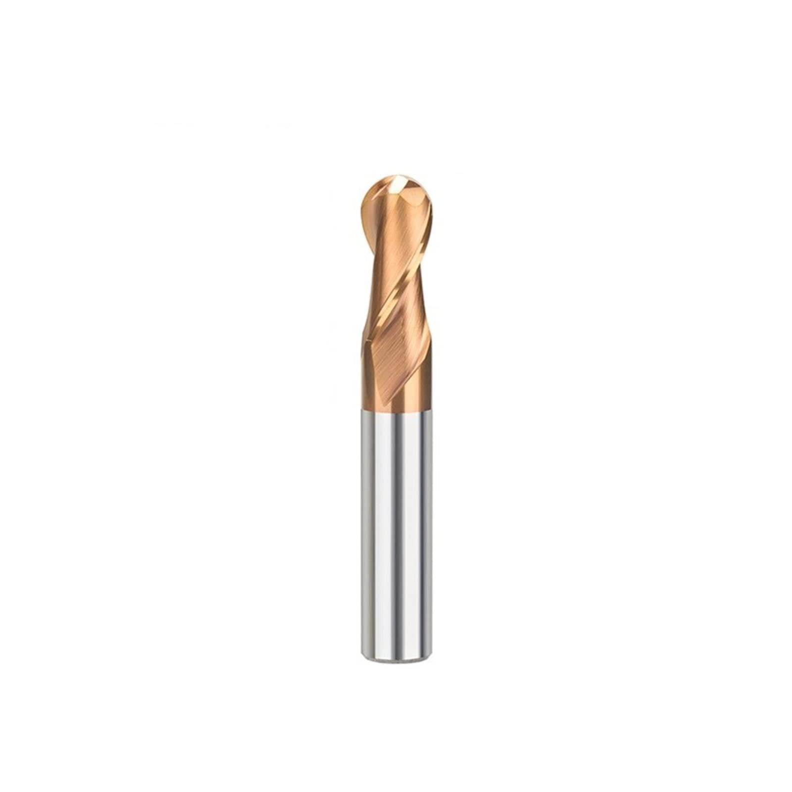 HYUJNAFZR 1pcs Ball Nose End Mill 2-Flute CNC Router Engraver Carving Bits R0.5-R8.0 Carbide Milling Cutter TiCN Coated Router Bit