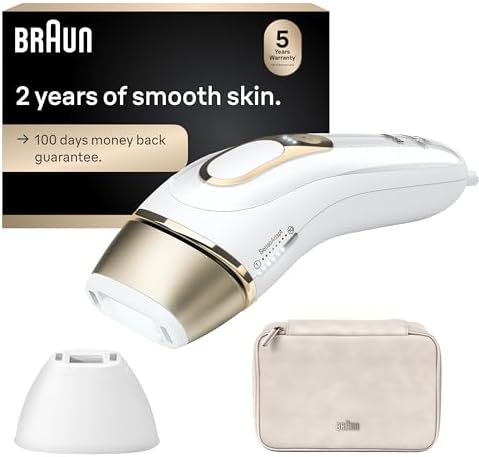 Braun IPL at Home Laser Hair Removal for Women and Men, Silk Expert Pro 5 PL5137 with Venus Swirl Razor, Permanent Visible Hair Reduction in Hair Regrowth for Body & Face, Corded, PL5137