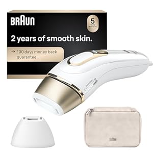 Braun IPL at Home Laser Hair Removal for Women and Men, Silk Expert Pro 5 PL5137 with Venus Swirl Razor, Permanent Visible Hair Reduction in Hair Regrowth for Body & Face, Corded, PL5137