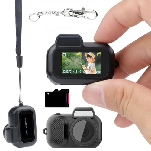 Ygulnn Zoomu Mini Camera Keychain, Retro Digital Camera, Point-and-Shoot Keychains, Pocket Camera with Memory Card, Micro DV/Camcorder 180mah Battery Rechargeable, Small HD Camerd for Photo/Video