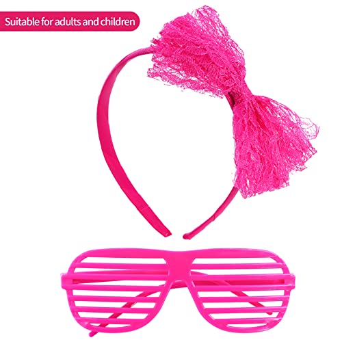 jiebor 80s costume outfits accessories for girls kids tutu skirt leg warmers fishnet gloves shutter glass headband necklace