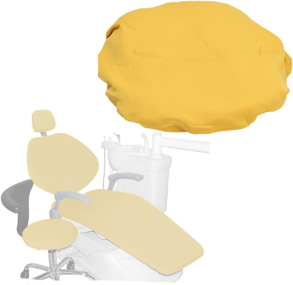 4pcs/Set Dental Full Unit Cloth Chair Cover Sleeves Protector Dentist Headrest Washable, Dentist Equipment, Protective Full Dental Chair Cover Advanced Milk Silk, Composite Film Waterpro(Color:Yellow)