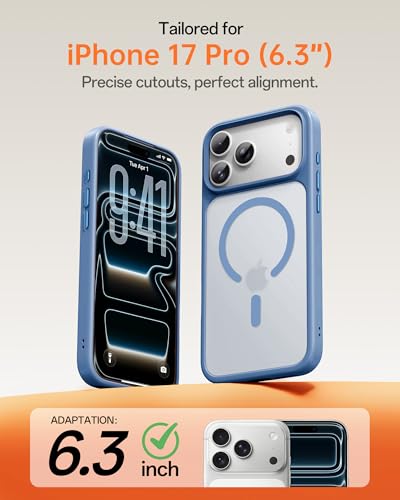 Image of UNBREAKcable For iPhone 17 Pro Case for MagSafe, Full Camera Protection, Built-in Magnetic Ring, Shockproof, Scratch-Resistant, Translucent Matte Mobile Phone Case for iPhone 17 Pro Case 6.3 Inches