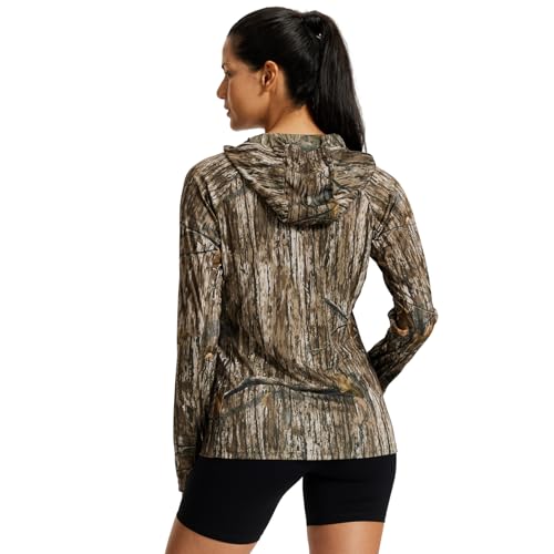 LOOGU Women's UPF 50+ Sun Protection Hoodies Shirts Slim Fit Long Sleeve Lightweight Quick Dry UV Fishing Hking Outdoor LOOGU Ents Brown 2XL - image 6