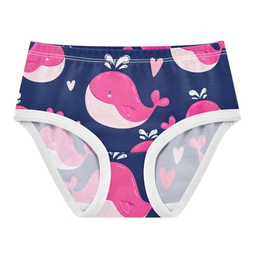 Cotton Girls Underwear Toddler Happy Pink Whales Navy Panties for Girl Animals Undies Kids Briefs 2t