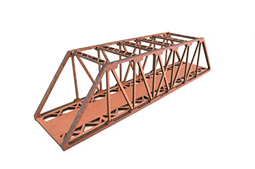 War World Scenics Ponte a Travatura Reticolare Binario Singolo Rosso 560mm (High Detail) - Scala 00/HO Modellismo Ferroviario Diorama Scenario