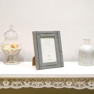 PRINZ Homestead 4 Inch by 6 Inch Rustic Wood Frame in Distressed Finish Gray