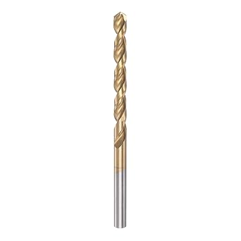 HARFINGTON Twist Drill Bit 4.9mm Titanium Coated (HSS-E) M42 High Speed Steel 8% Cobalt Straight Shank for Stainless Steel Aluminum Alloy Metal