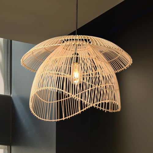 Image of Habere India-All the Cultures Fabricating India Bamboo Lampshade | Cane Lamps | Wicker Lamps | Cafe Lights | Rattan Ceiling Lights | Rattan Lamp Light (01)