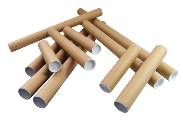 BrightPocket A2 Brown Postal Tubes Heavy Duty Cardboard With Plastic End Caps For Posters Documents Blueprints Paintings & More (1)